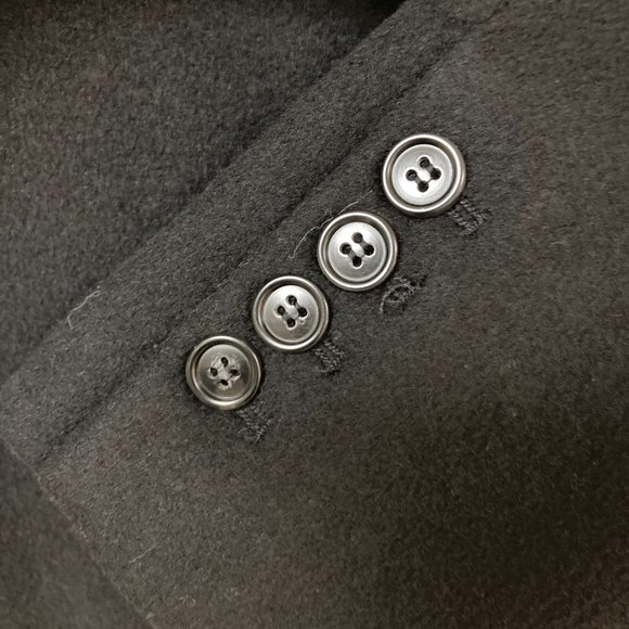 MasaLady Black Double Breasted Wool Coat - Picture 6 of 6